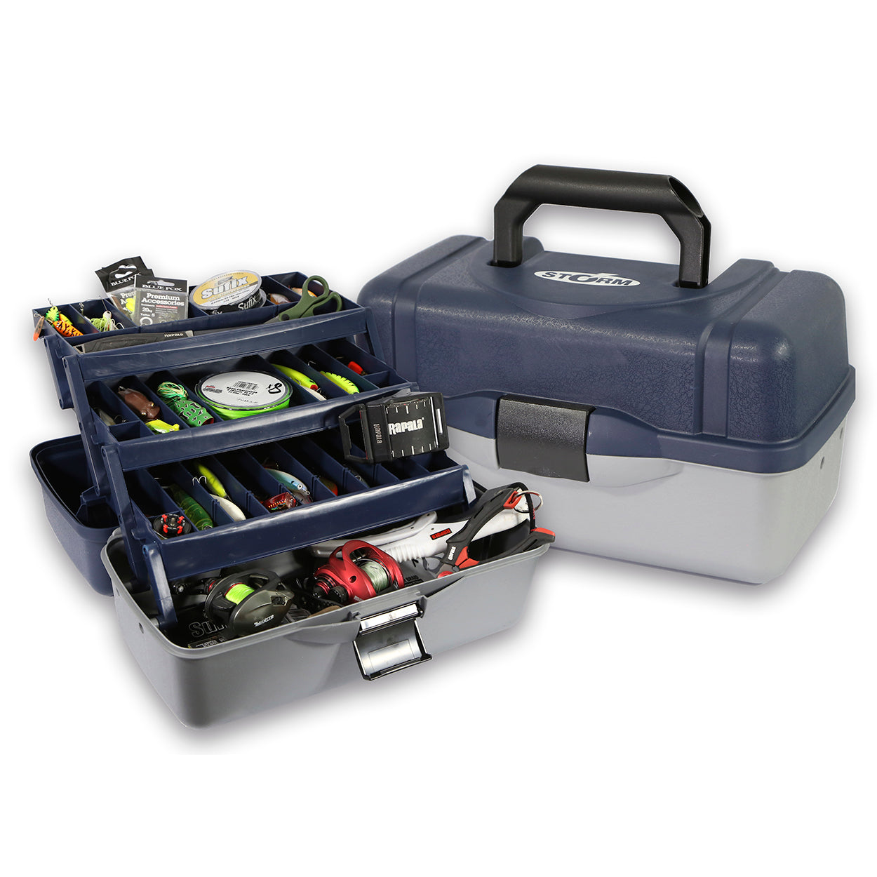 Caja Organizadora Storm Premium con 3 Bandejas y 27 Compartimentos para Pesca