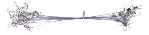 Líderes de Pesca de Acero 50 Unidades con Broches 15cm