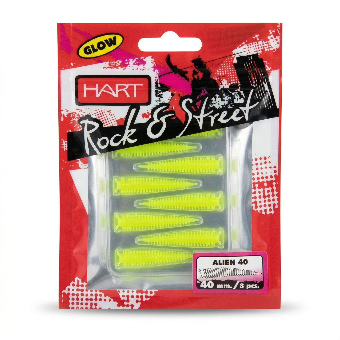 Señuelo Vinilo Hart Rock Street Alien 40mm Pack 8 Unidades