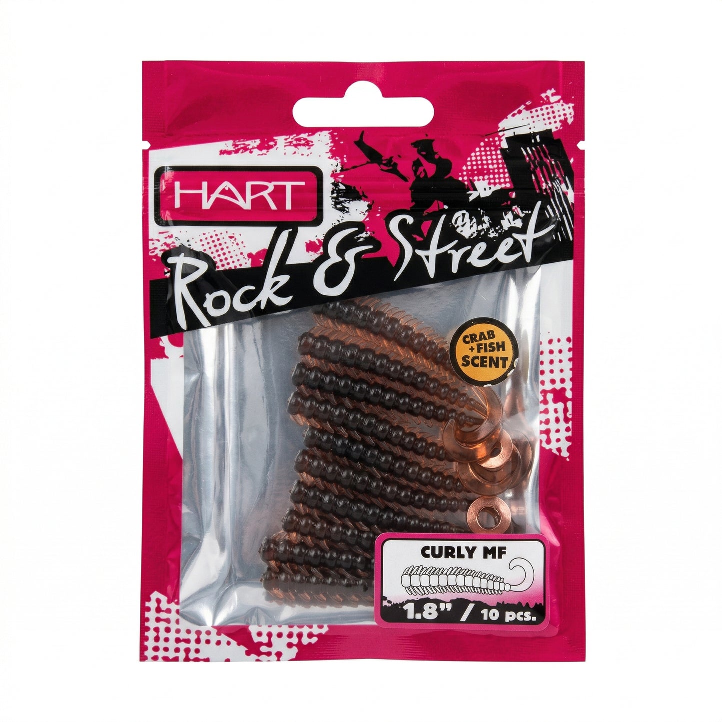 Vinilo Hart Rock&Street Curly HF Señuelo Pesca 1.8 Pulgadas