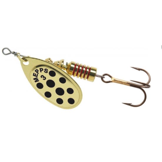 Mepps Spinner Aglia Decoree Gold Punto Negro Señuelo de Pesca
